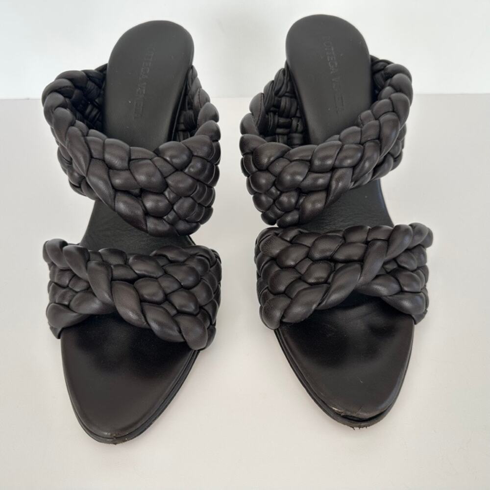Bottega Veneta The Curve Mule Sandal Dark Cocoa Brown Size 39 Braided Leather - Picture 3 of 9